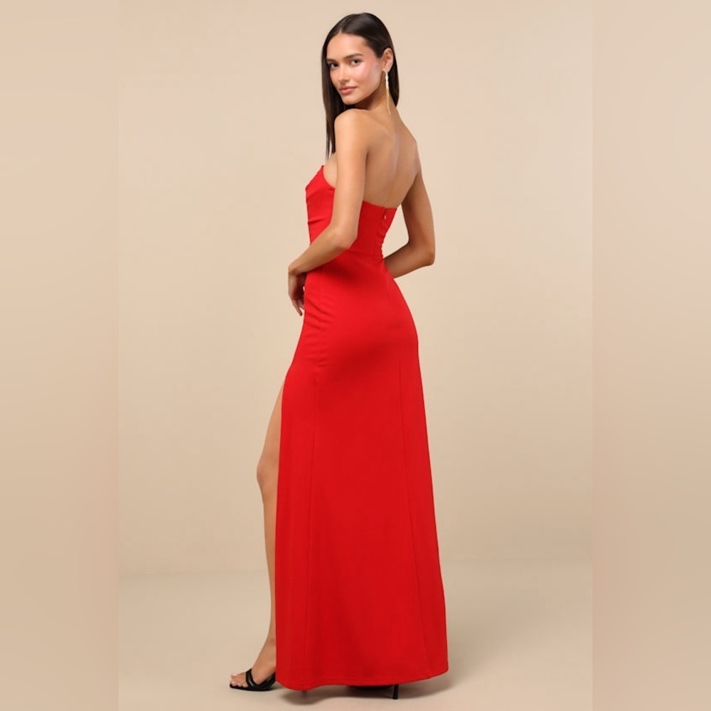 LULU’S EFFORTLESS RADIANCE STRAPLESS MERMAID MAXI DRESS - Picture 3 of 15